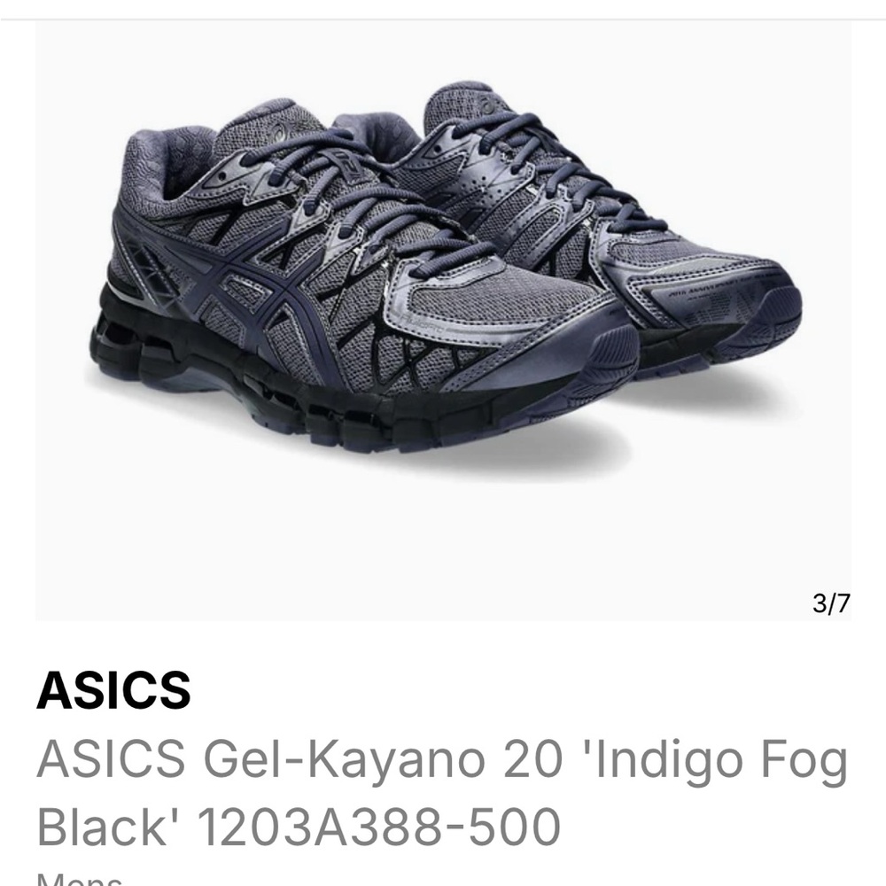 ASICS Gel-Kayano 20 in Dark Blue and Black